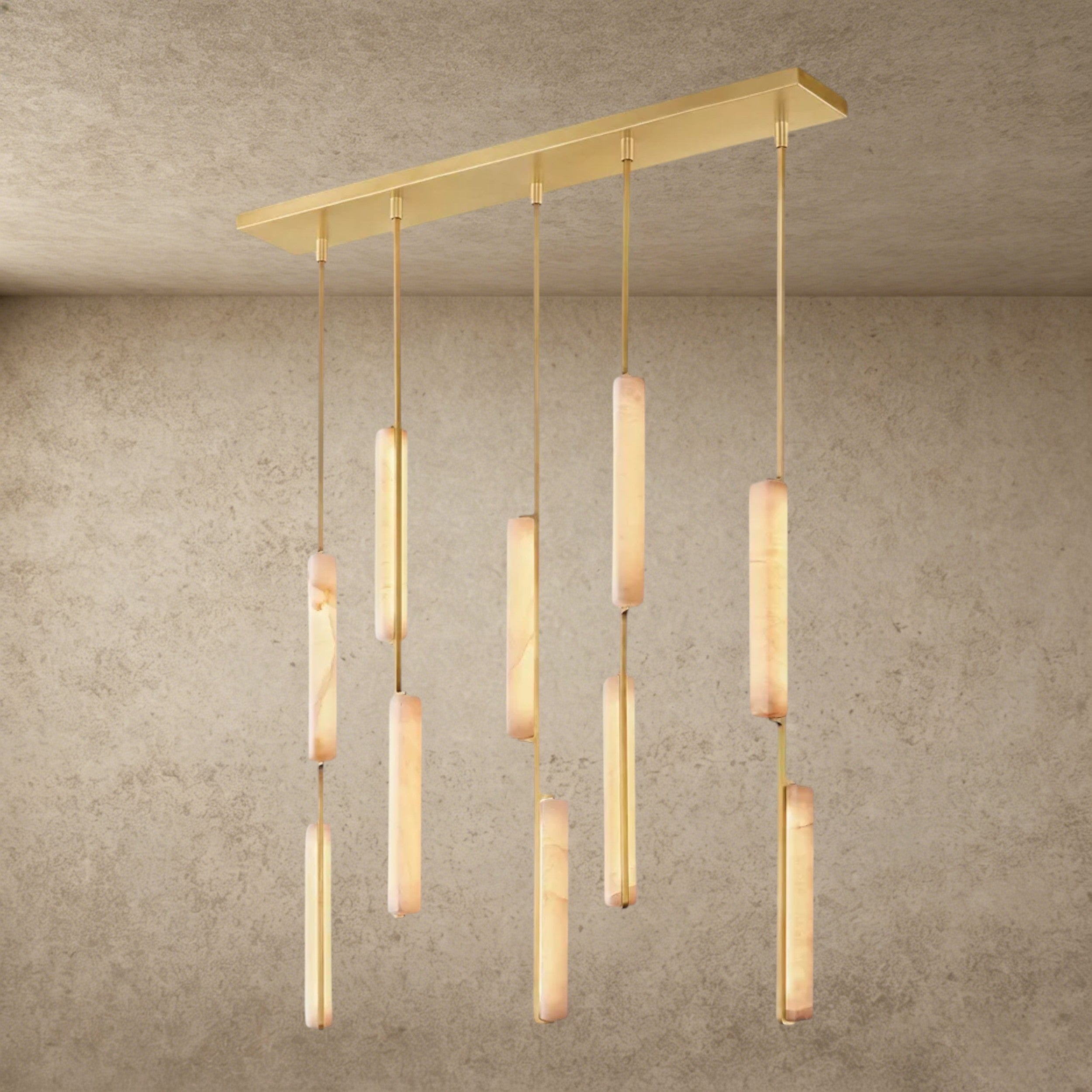 Audubon Alabaster Linear Chandelier 54"