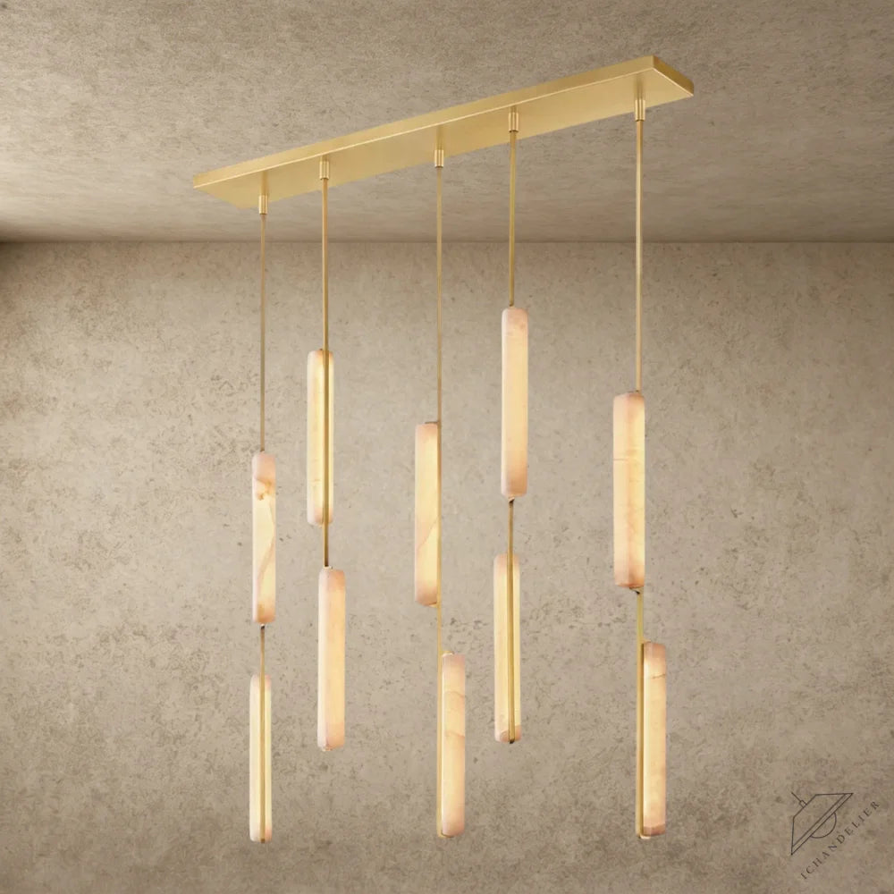 Audubon Alabaster Linear Chandelier 54"