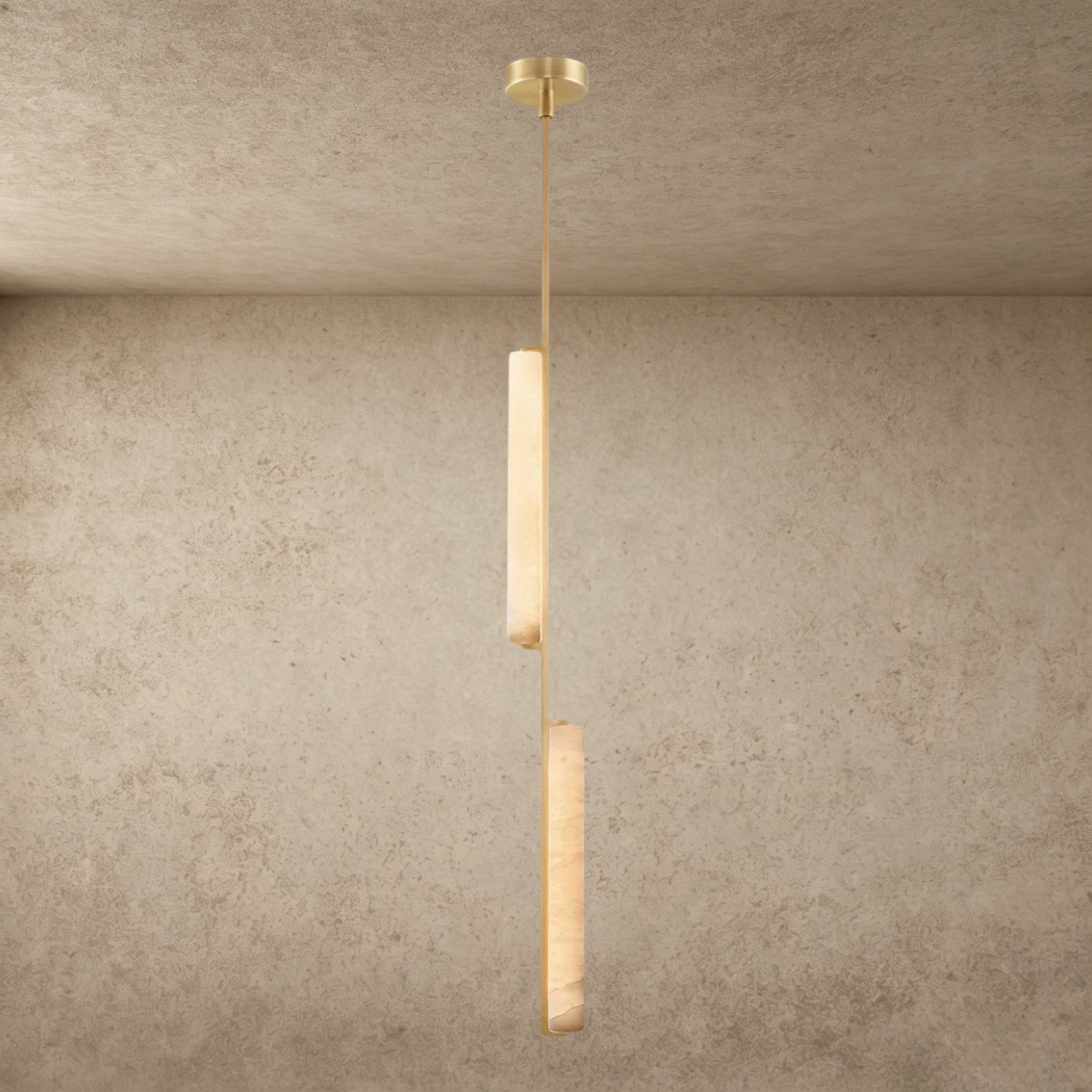 Brass Audubon Alabaster Pendant