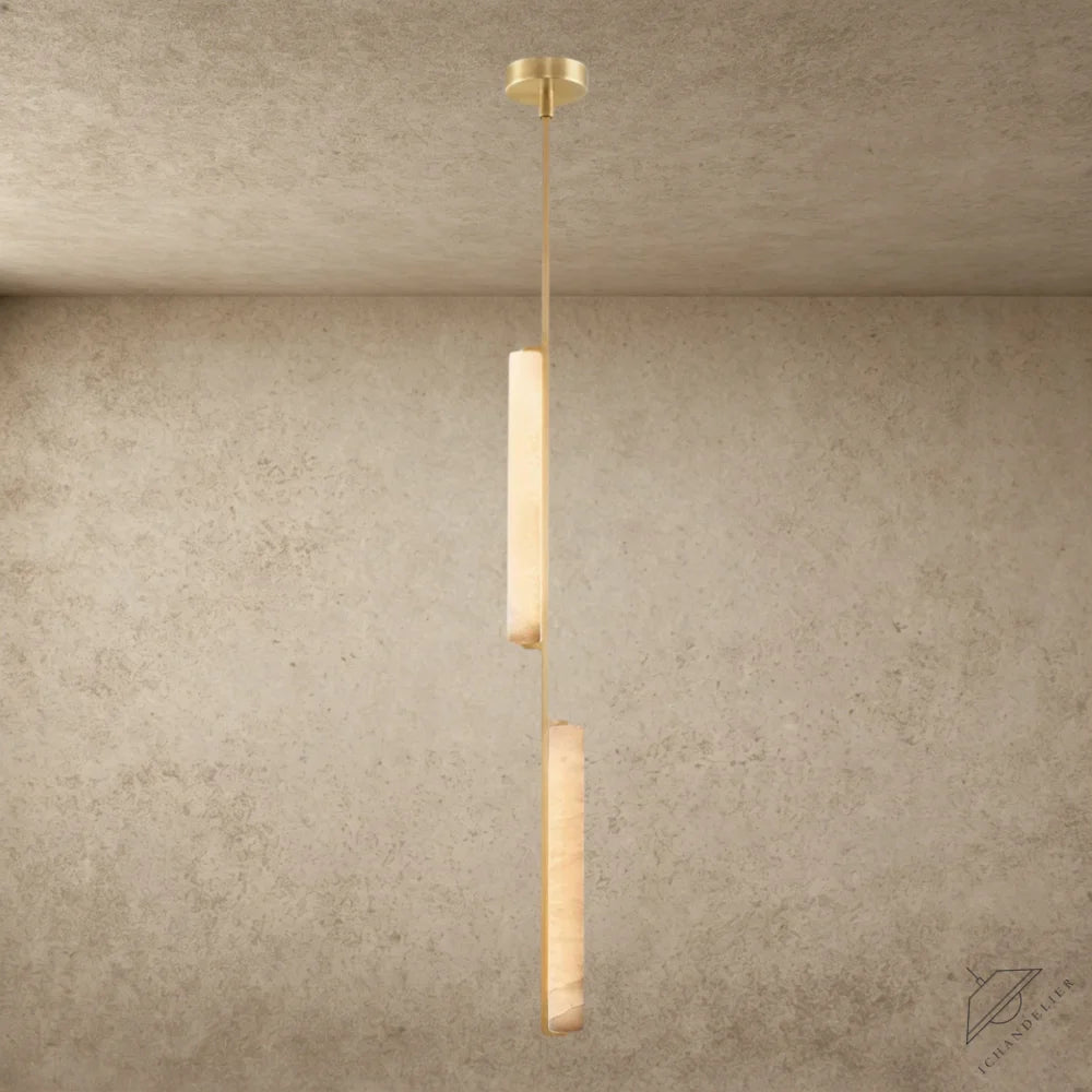 Brass Audubon Alabaster Pendant