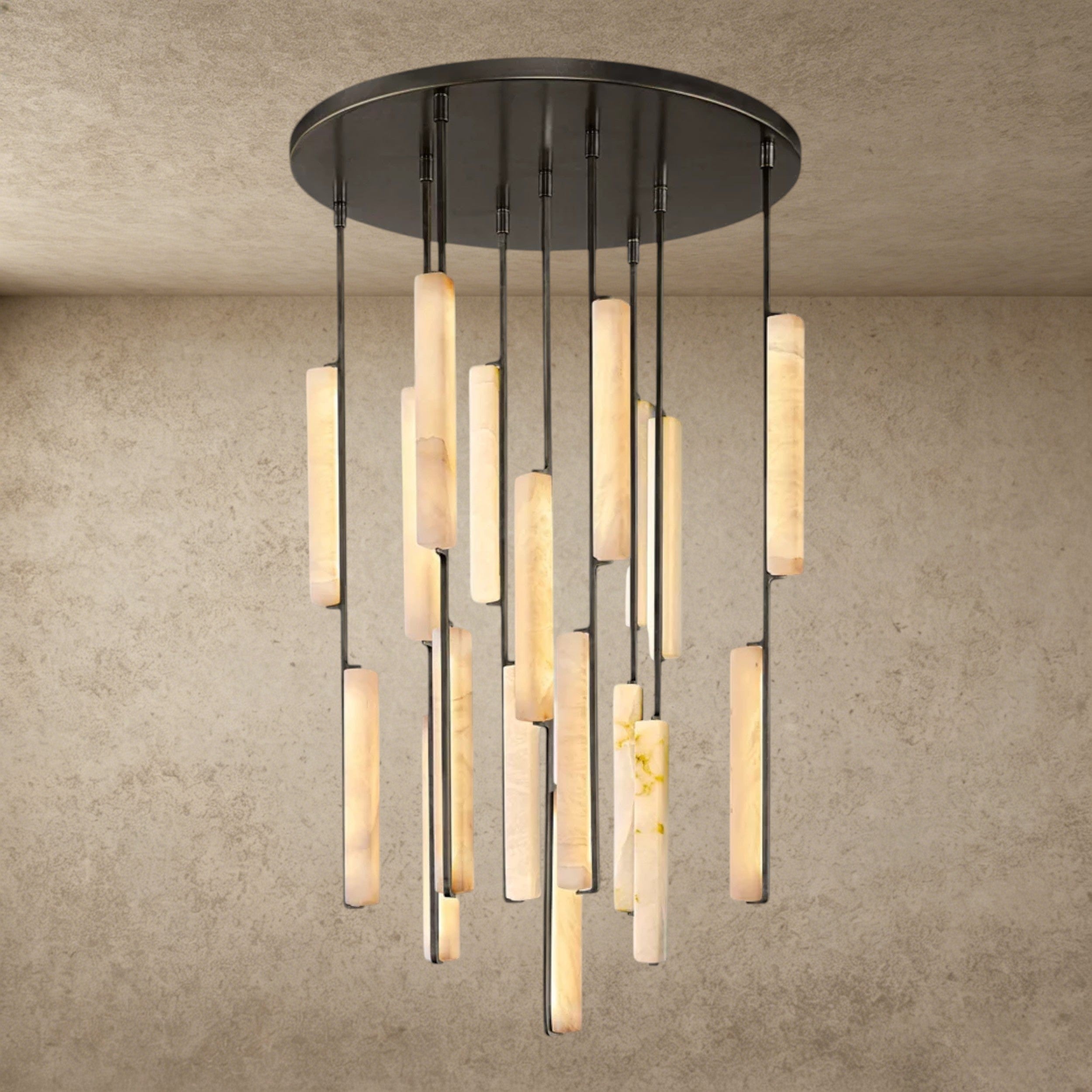 40" / Bronze Audubon Alabaster Round Chandelier 24", 40", 56"