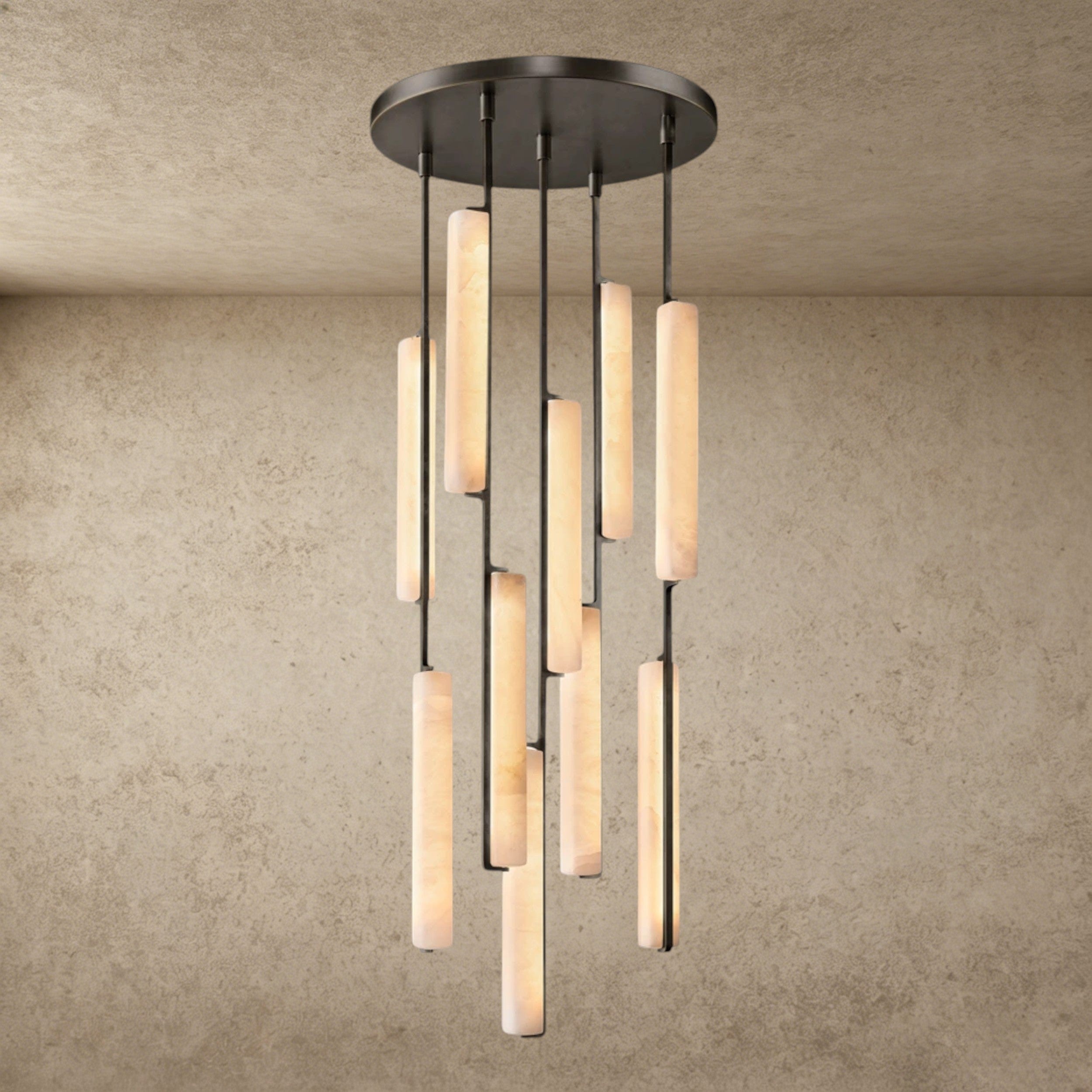 24" / Bronze Audubon Alabaster Round Chandelier 24", 40", 56"