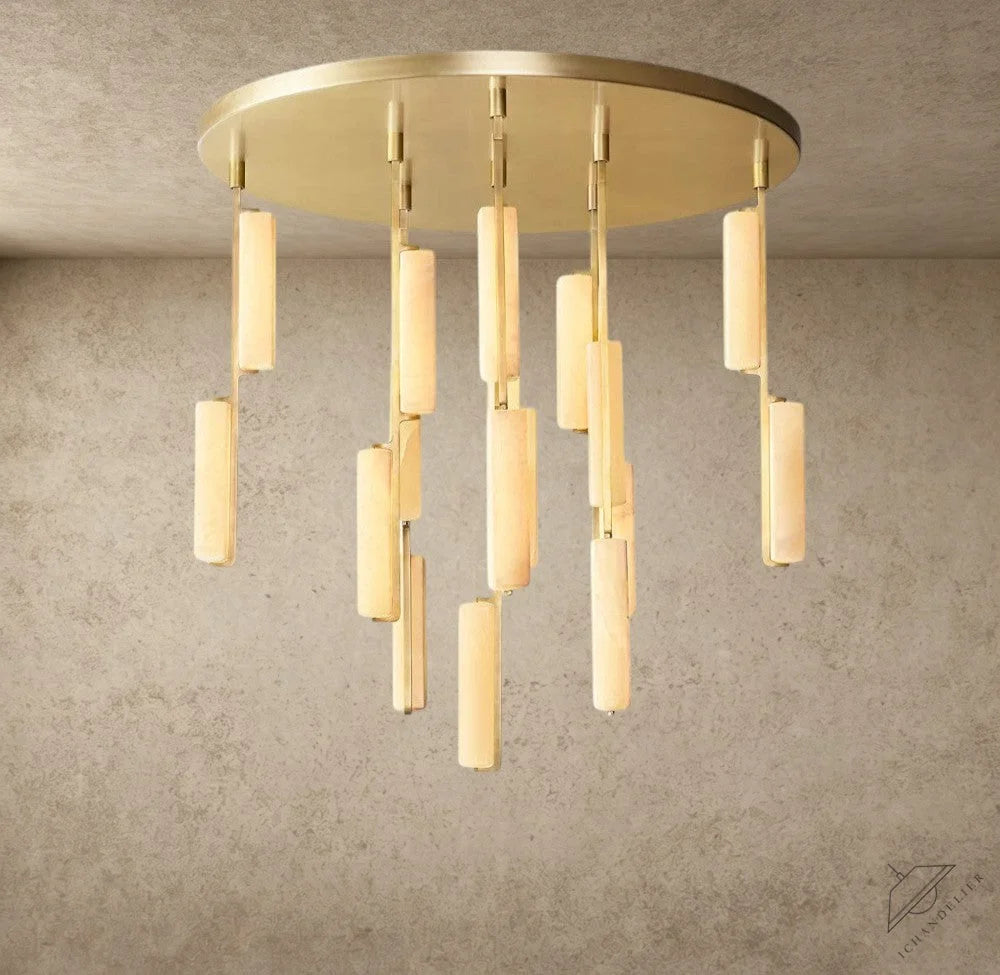 Audubon Alabaster Round Chandelier 24 inch, 40 inch, 56 inch