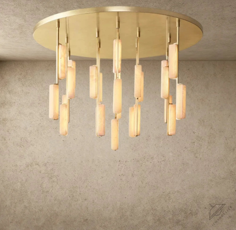 Audubon Alabaster Round Chandelier 24 inch, 40 inch, 56 inch