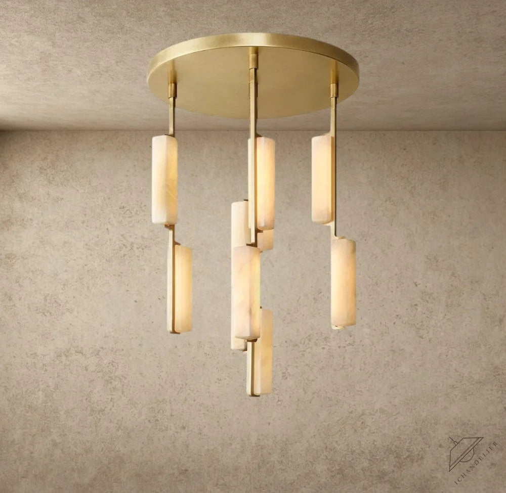 Audubon Alabaster Round Chandelier 24 inch, 40 inch, 56 inch