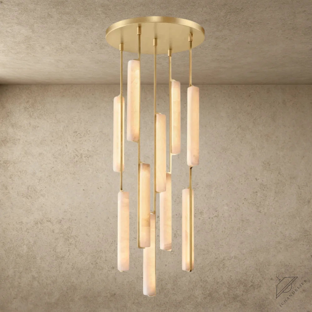 24" / Brass Audubon Alabaster Round Chandelier 24", 40", 56"