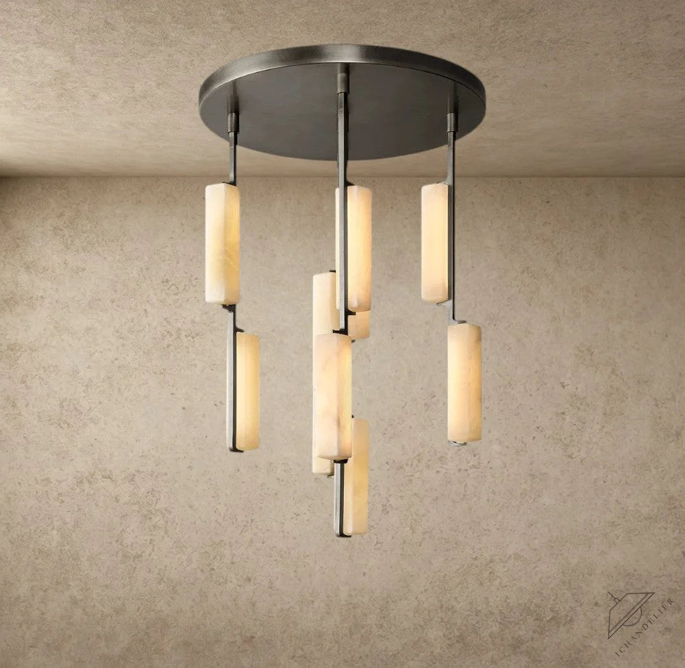 Audubon Alabaster Round Chandelier 24 inch, 40 inch, 56 inch