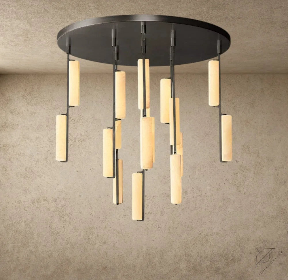 Audubon Alabaster Round Chandelier 24 inch, 40 inch, 56 inch