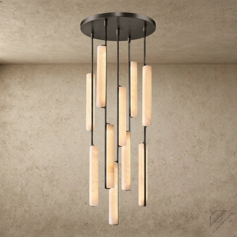 24" / Bronze Audubon Alabaster Round Chandelier 24", 40", 56"