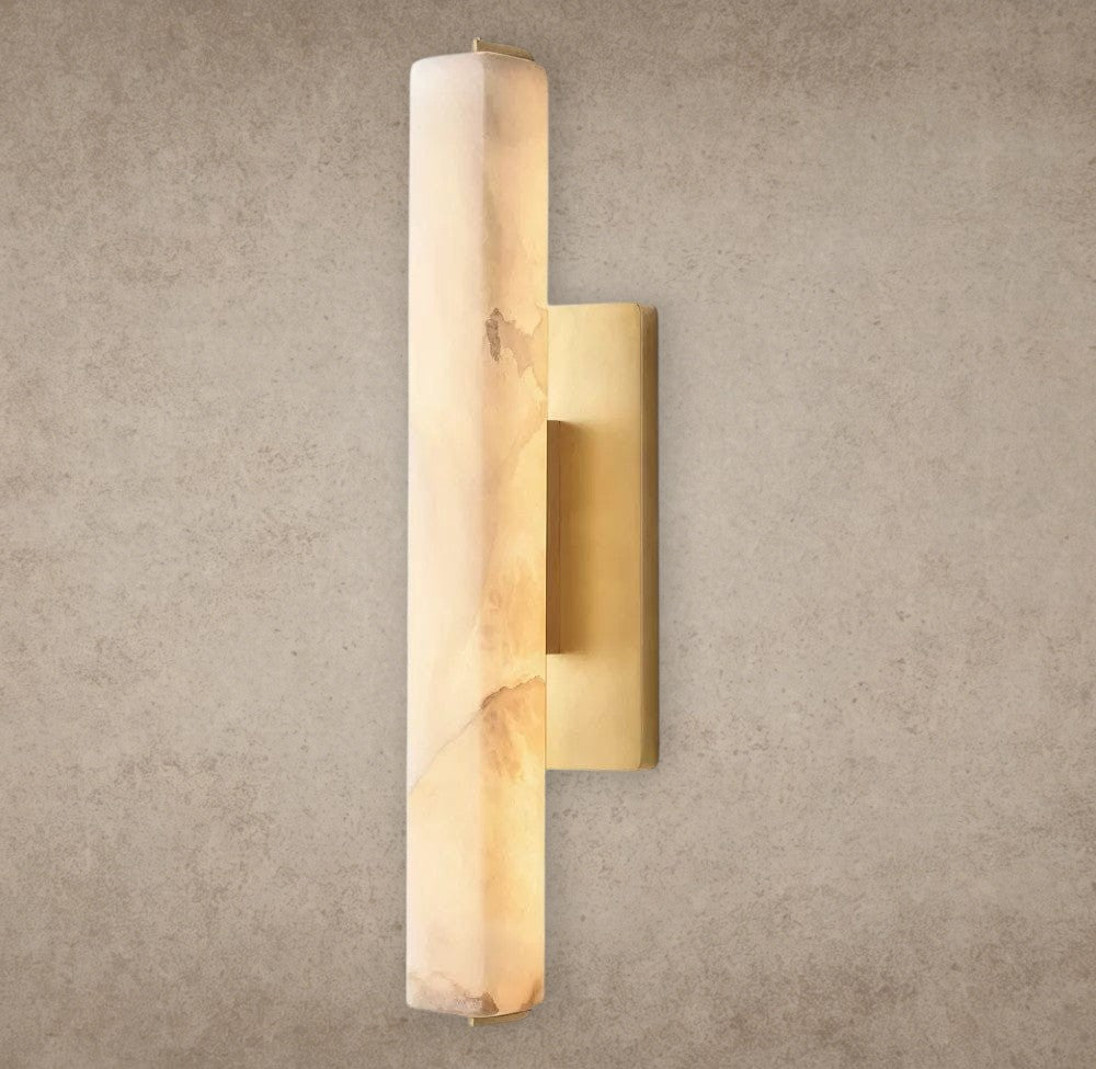 19" / Brass Audubon Alabaster Single Sconce