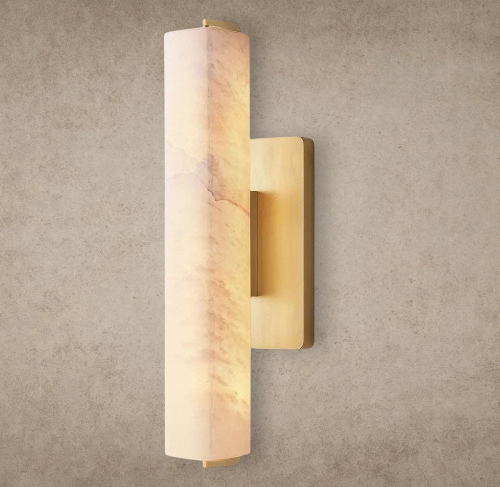 15" / Brass Audubon Alabaster Single Sconce