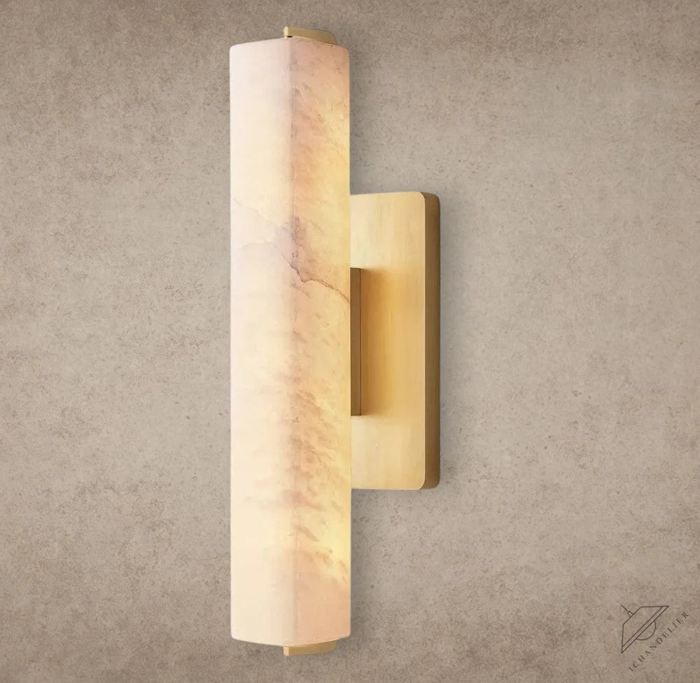 15" / Brass Audubon Alabaster Single Sconce