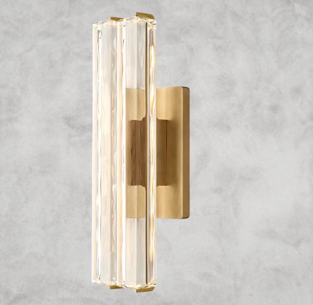 19" / Brass Audubon Crystal Double Sconce