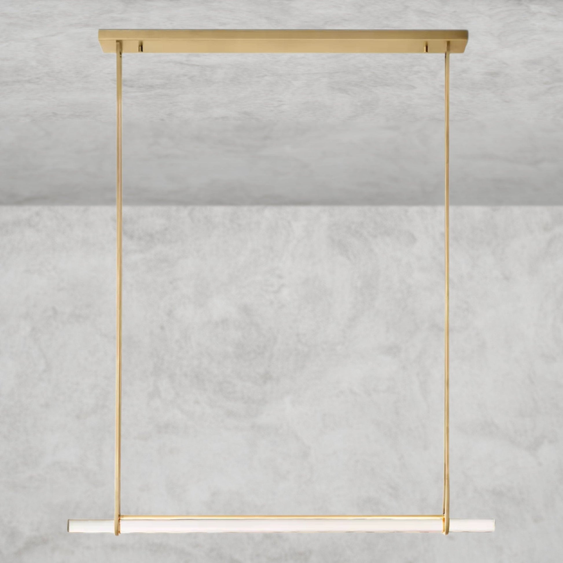 Brass Audubon Crystal Linear Single Bar Chandelier