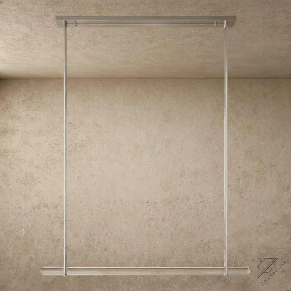 ichandelier Audubon Crystal Linear Single Bar Chandelier, modern brushed nickel finish, clear crystal bar, pendant light