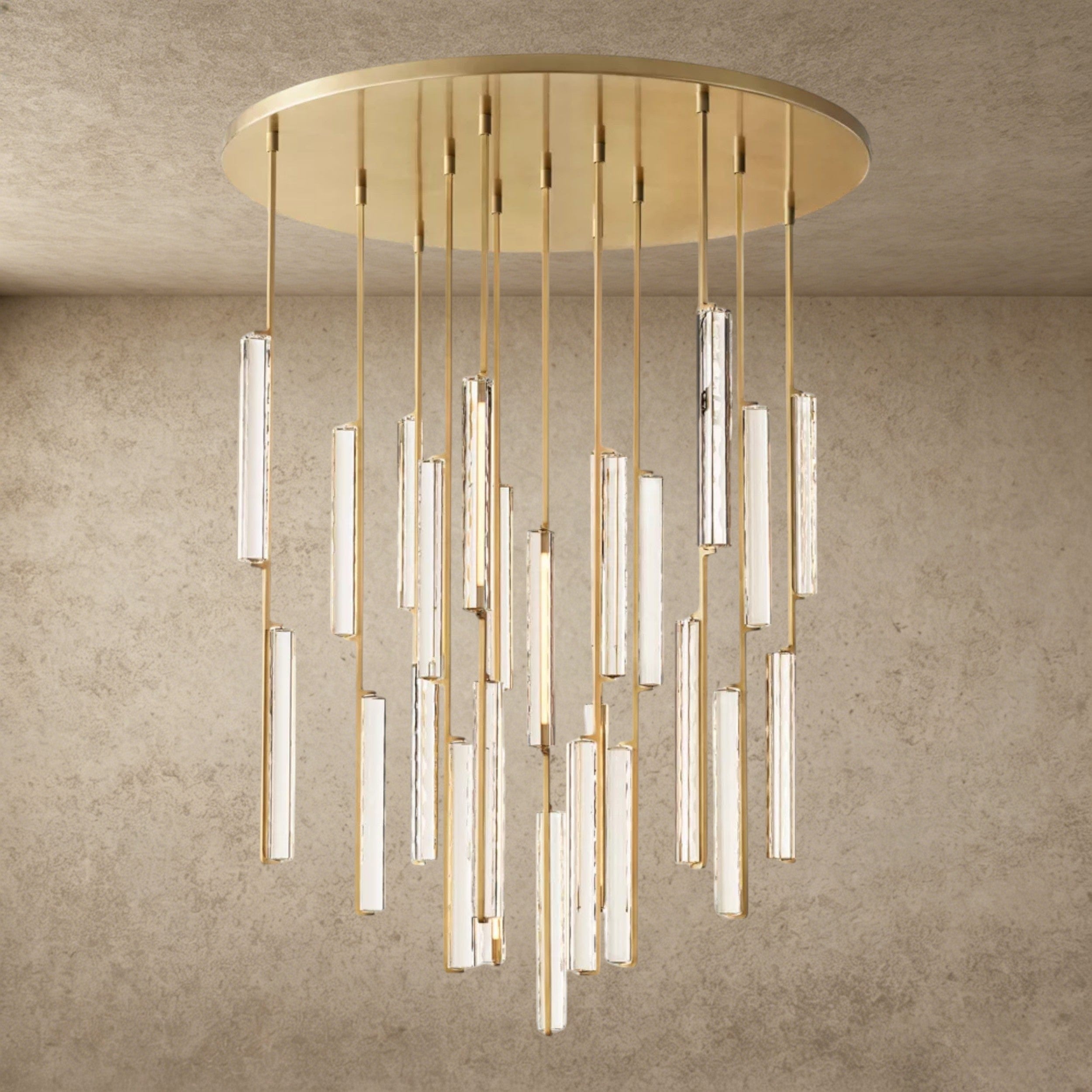 56" / Brass Audubon Crystal Round Chandelier 24", 40", 56"