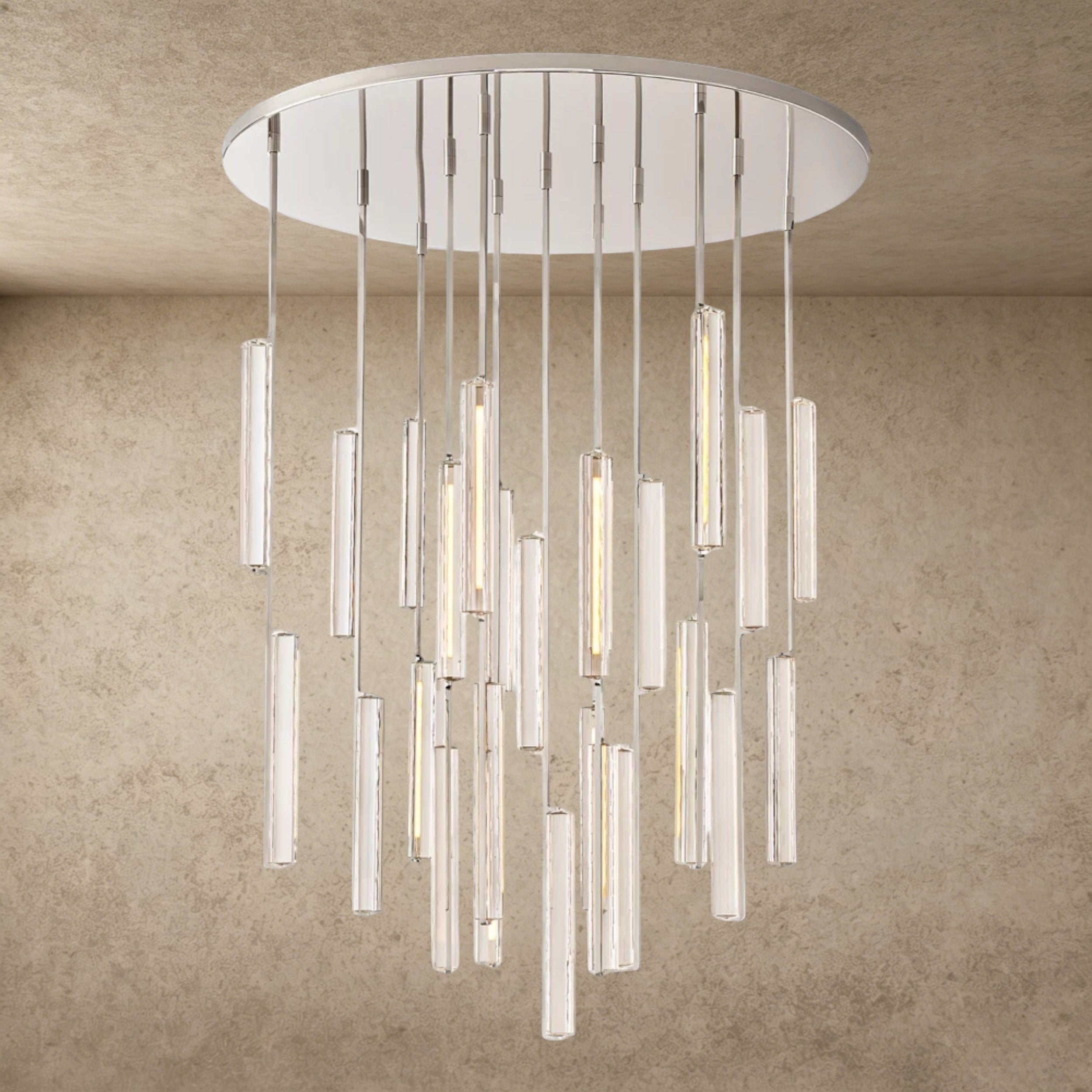 56" / Nickel Audubon Crystal Round Chandelier 24", 40", 56"