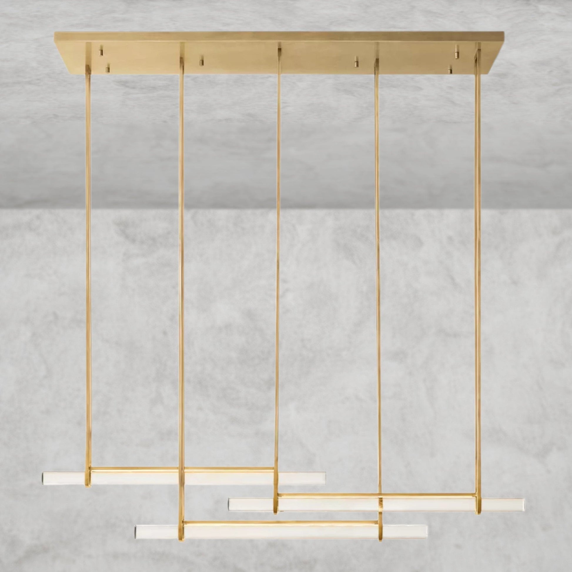 60" / Brass Audubon Crystal Triple Bar Linear Chandelier 60", 72"