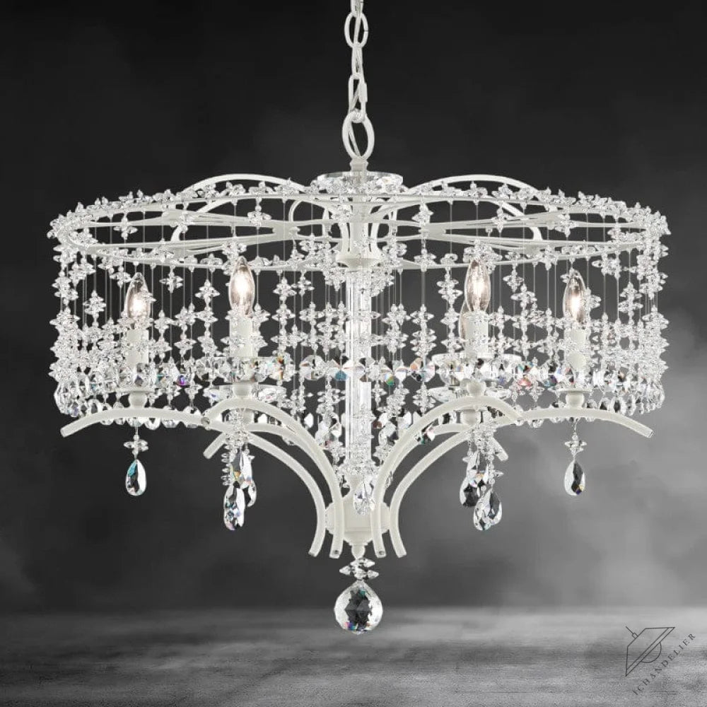 White / Clear Heritage Crystal Bella Rose Chandelier 24"