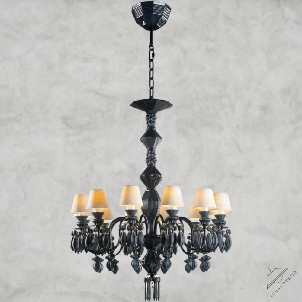 Absolute Black Belle De Nuit 12-Lights Chandelier