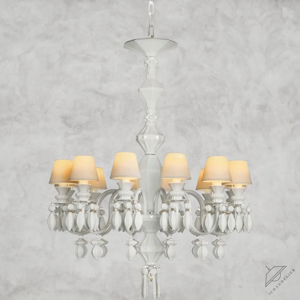 White Belle De Nuit 12-Lights Chandelier