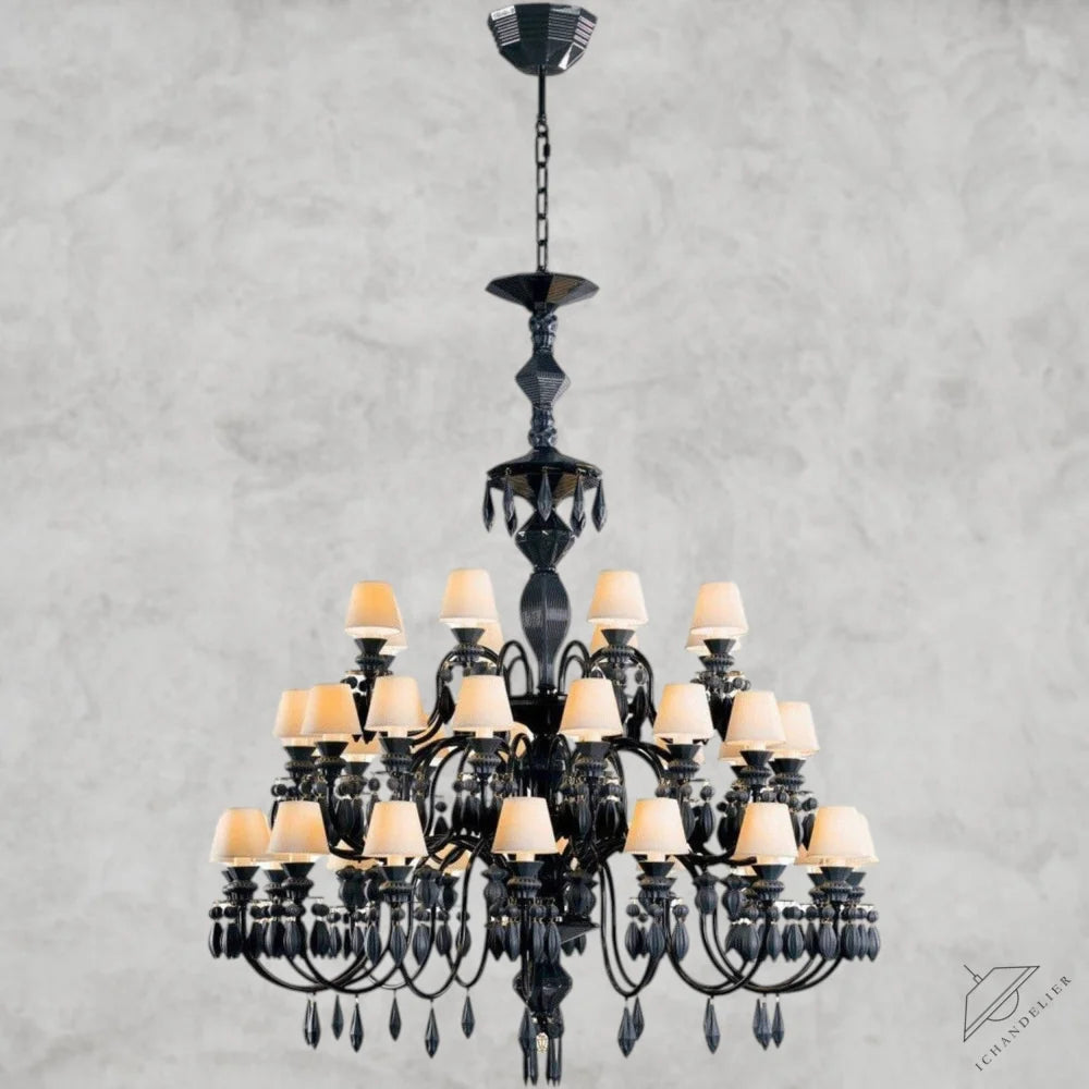 Absolute Black I Belle De Nuit 40-Lights Chandelier