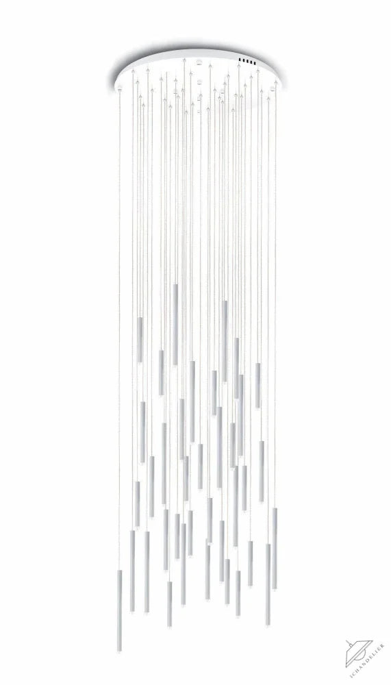 Bellini Round Metal Tubular Pendant Light Chandelier