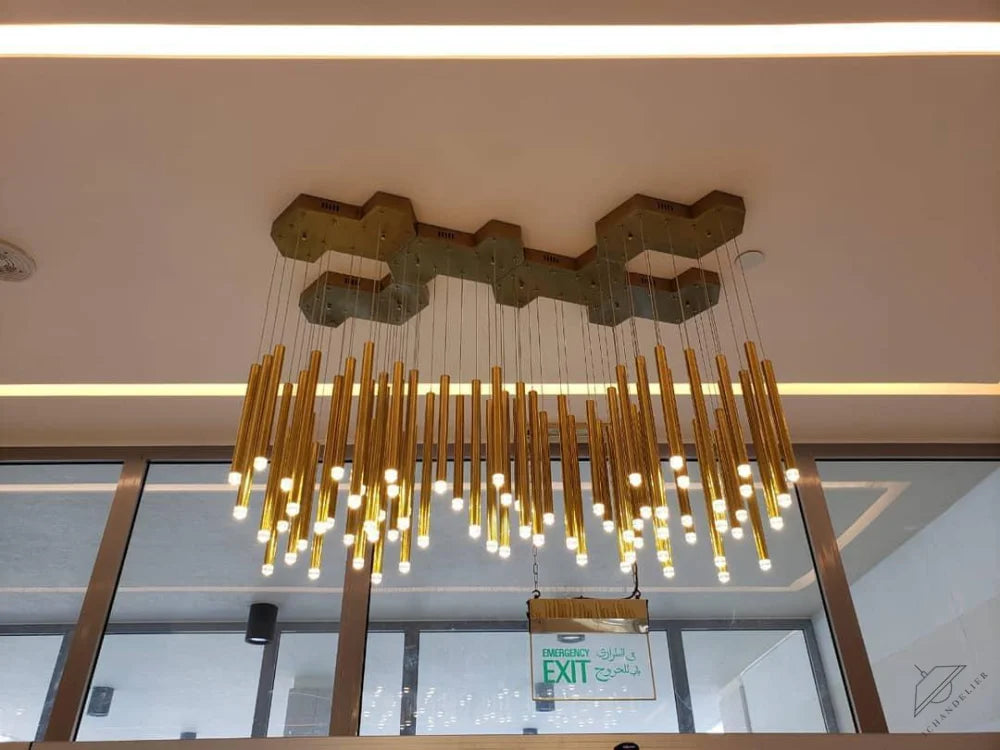 Bellini Round Metal Tubular Pendant Light Chandelier