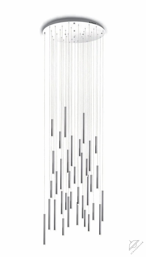 Bellini Round Metal Tubular Pendant Light Chandelier
