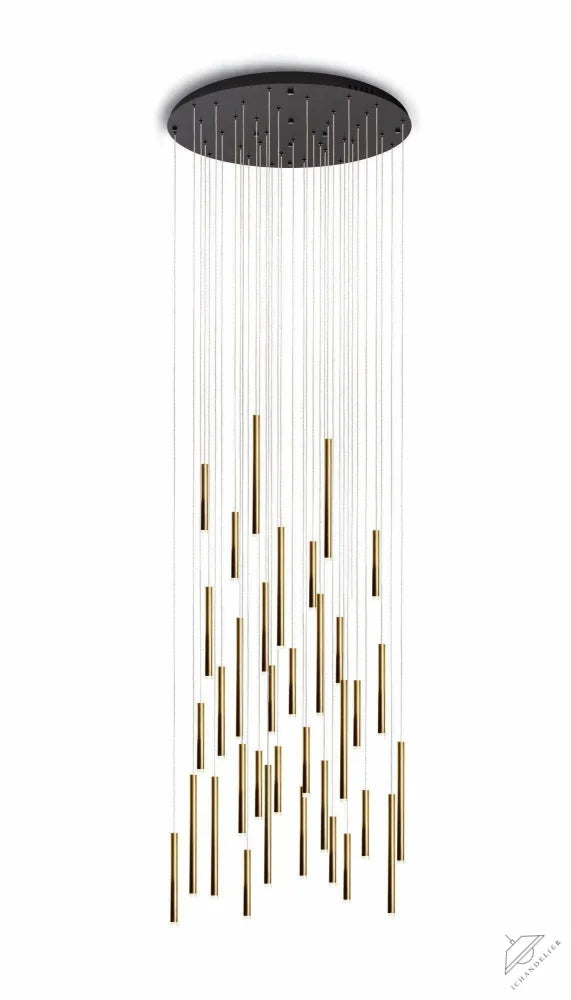 Bellini Round Metal Tubular Pendant Light Chandelier