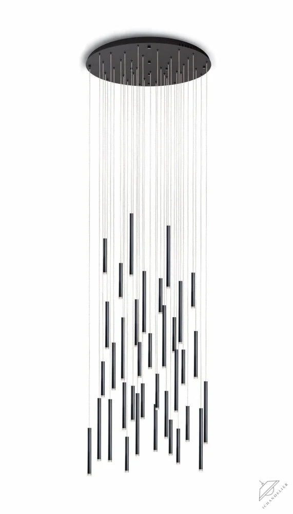 Bellini Round Two-Tone Tubular Pendant Light Chandelier