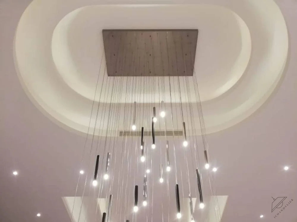 Bellini Round Two-Tone Tubular Pendant Light Chandelier