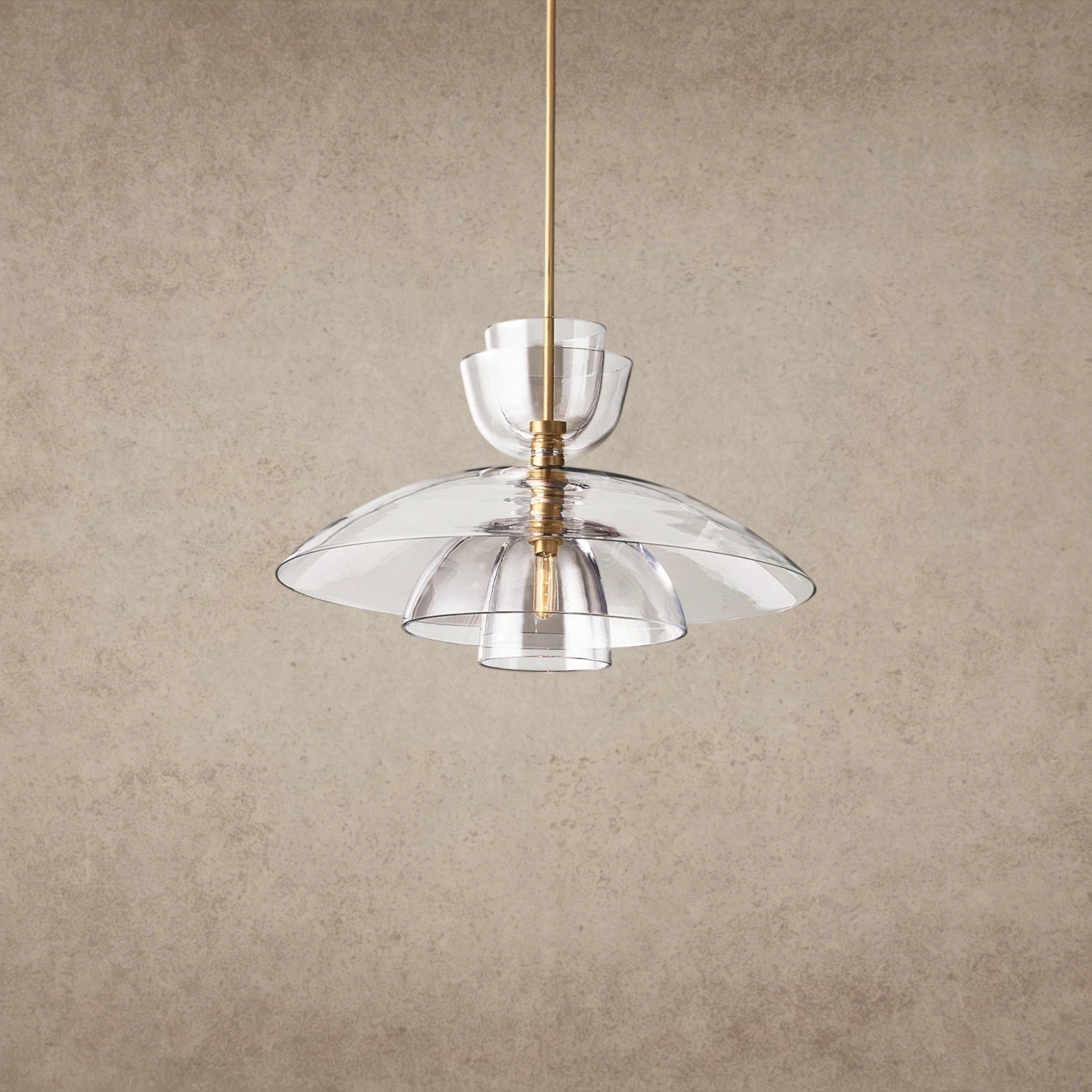 Brass / Clear Glass Blom Cloche Grand Pendant