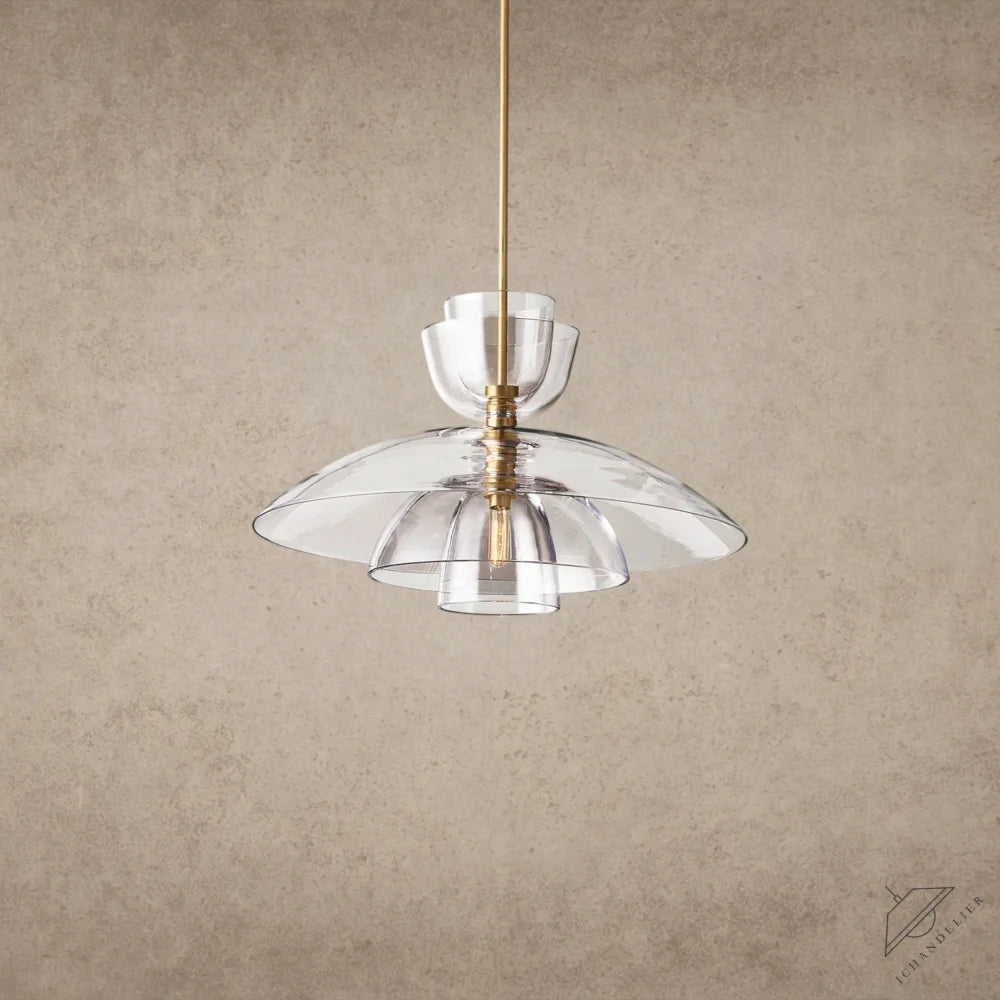 Brass / Clear Glass Blom Cloche Grand Pendant