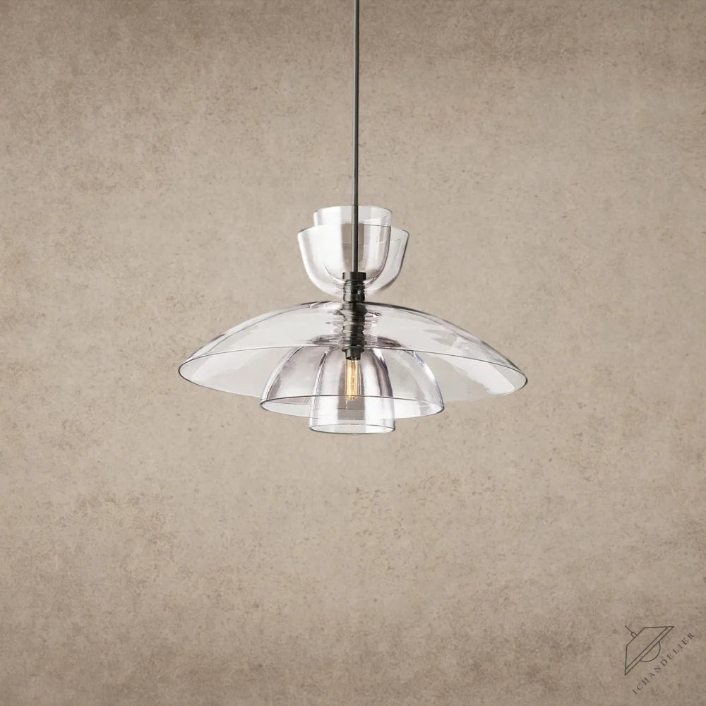 Bronze / Clear Glass Blom Cloche Grand Pendant