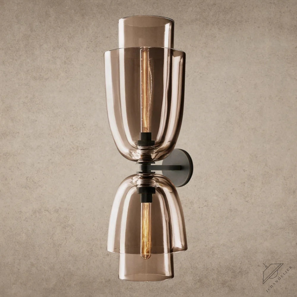 Bronze / Amber Glass Blom Glass Cloche Grand Sconce