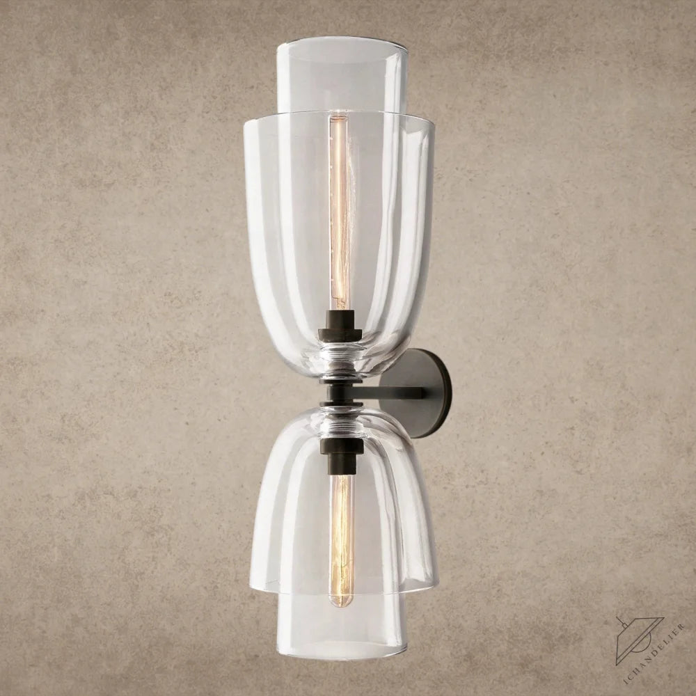 Bronze / Clear Glass Blom Glass Cloche Grand Sconce