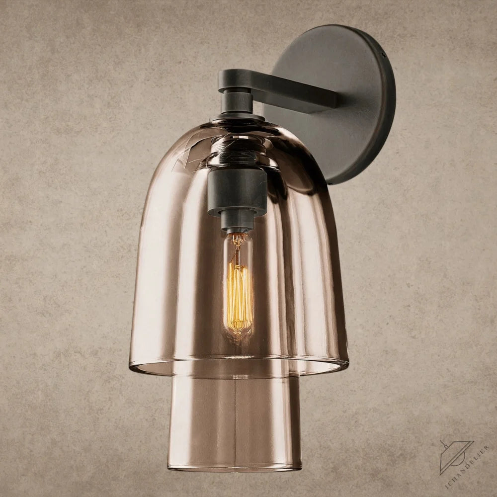 Bronze / Amber Glass Blom Glass Flute Sconce
