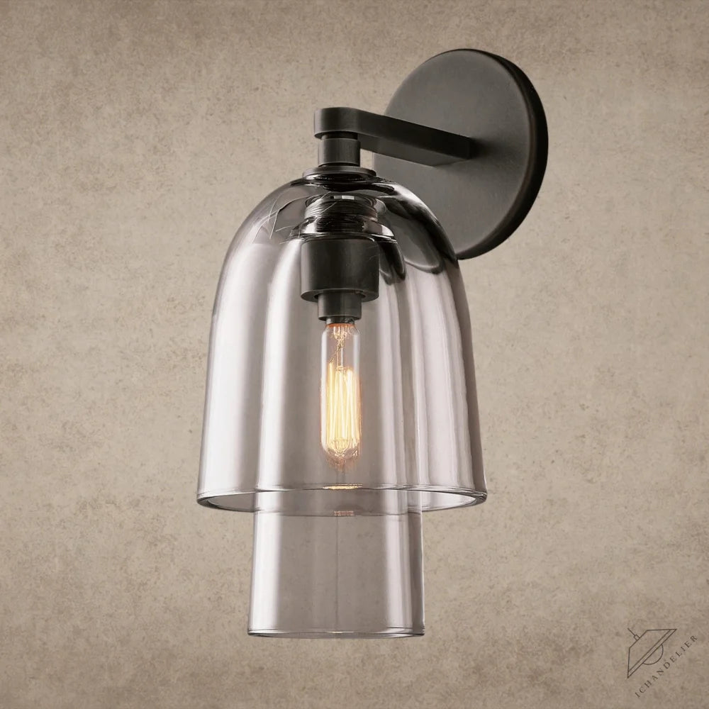 Bronze / Clear Glass Blom Glass Flute Sconce