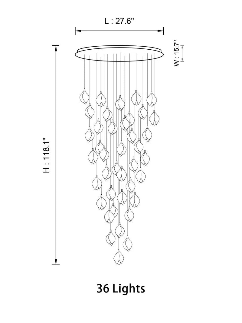Bloom Chandelier 26/ 36/ 56/ 66/ 96 Lights