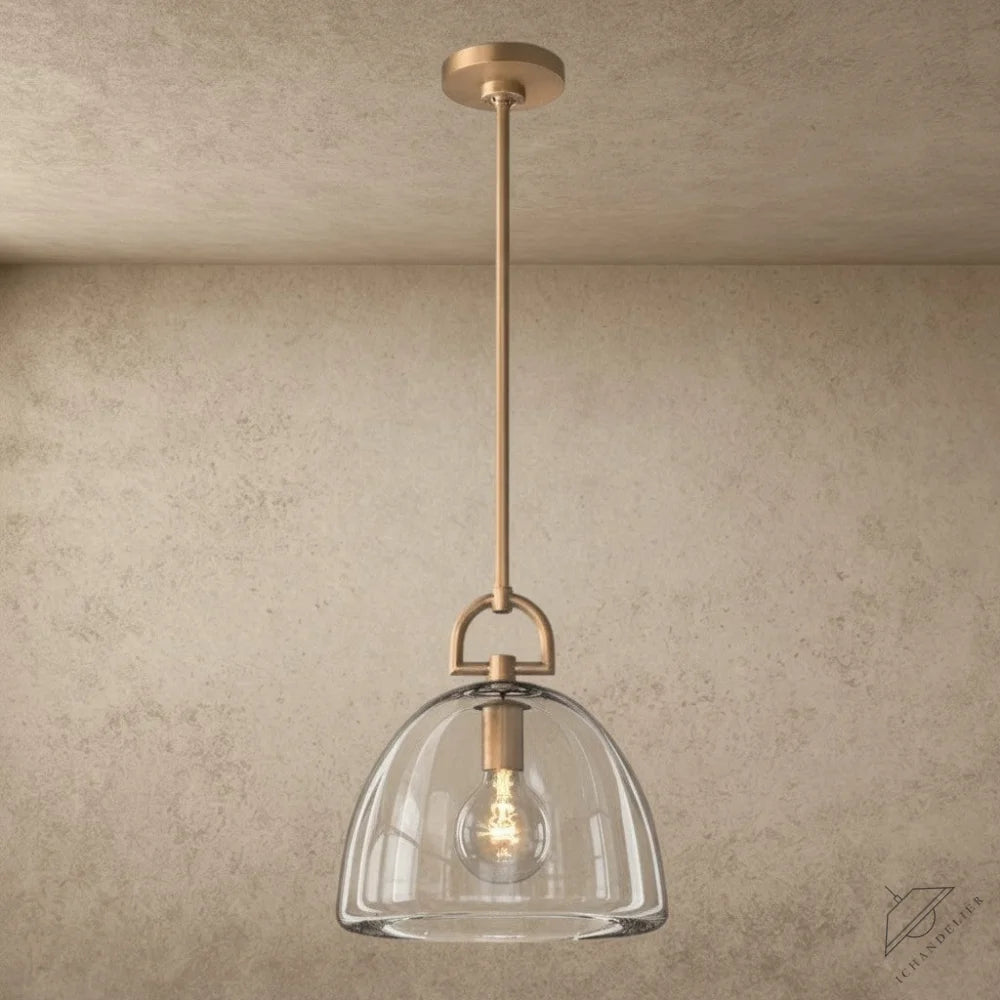 ichandelier Botanist-Dome-Pendant, 1-light clear glass dome pendant light with brass hardware