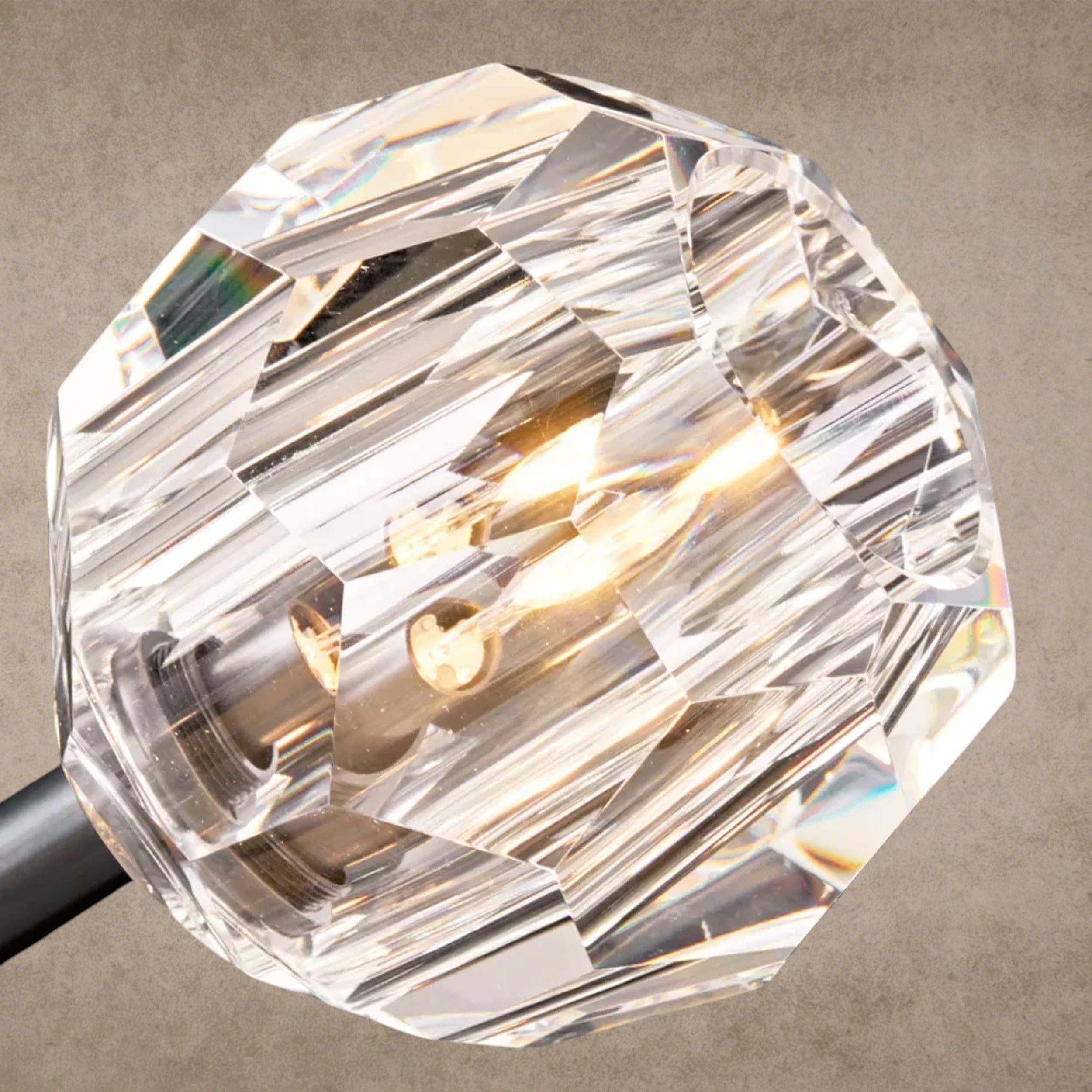 Boule De Clear/ Smoke Cristal Flushmount 24"