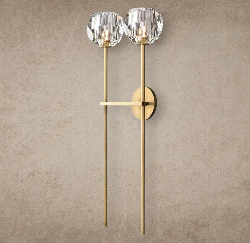Boule De Cristal Clear Glass Grand Double Sconce