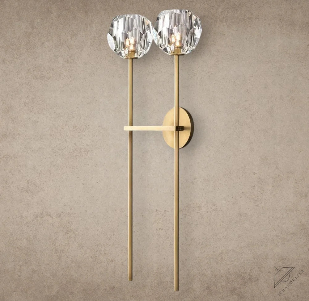 Boule De Cristal Clear Glass Grand Double Sconce