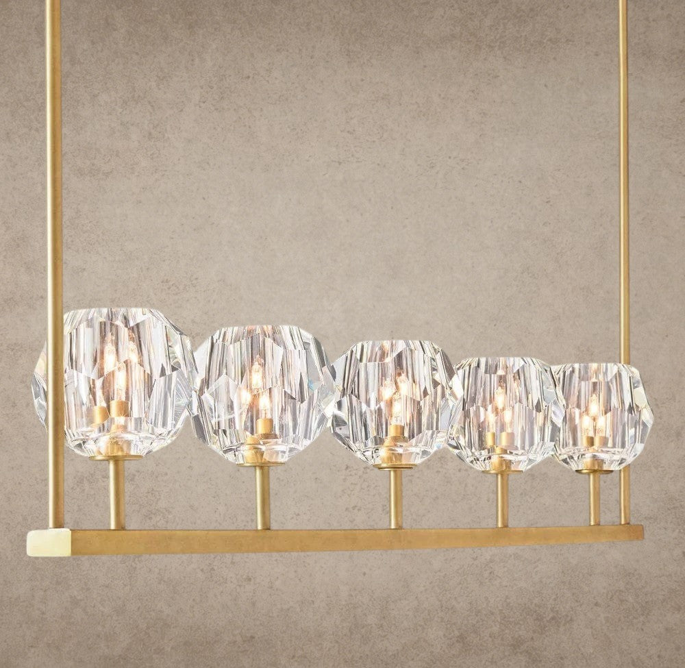 Boule De Cristal Clear Glass Linear Chandelier 48", 60"