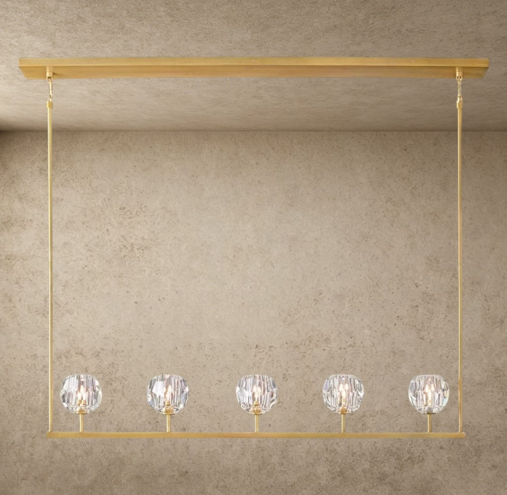 Boule De Cristal Clear Glass Linear Chandelier 48", 60"