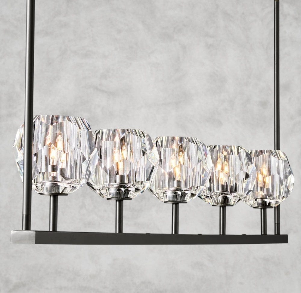Boule De Cristal Clear Glass Linear Chandelier 48", 60"