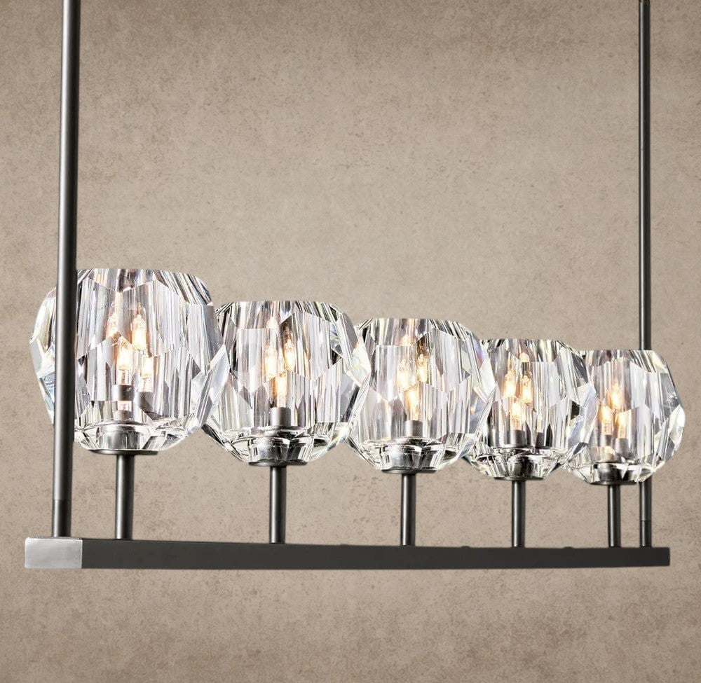 Boule De Cristal Clear Glass Linear Chandelier 48", 60"