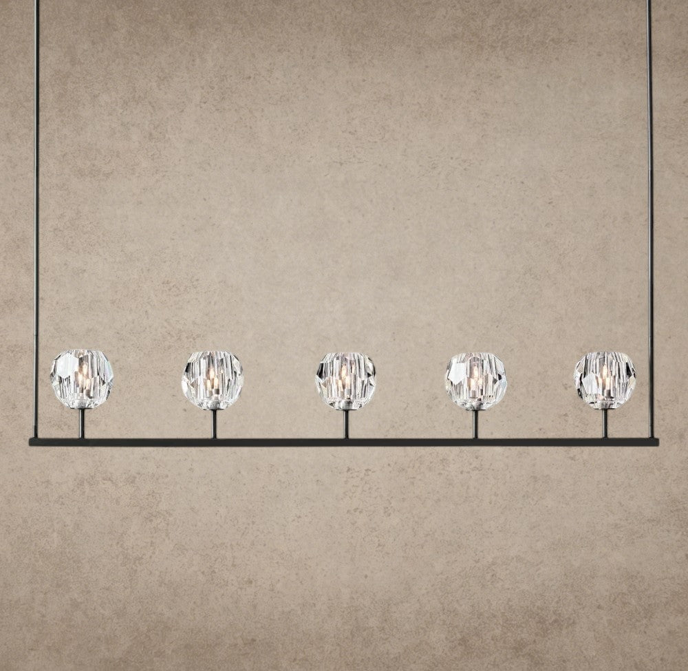 48" / Bronze Boule De Cristal Clear Glass Linear Chandelier 48", 60"