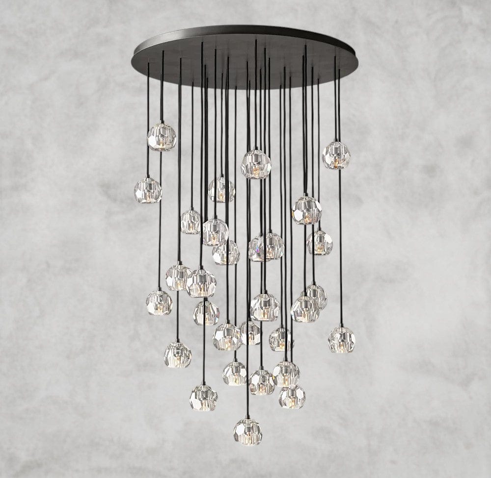 40" / Clear / Bronze Boule De Cristal Clear/ Smoke Glass Round Cluster Chandelier 14", 19", 24", 30", 40"